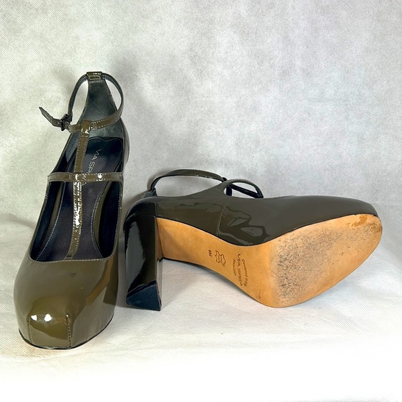 Via Spiga Olive Platform Cage Mary Jane Heels - Picture 5 of 6